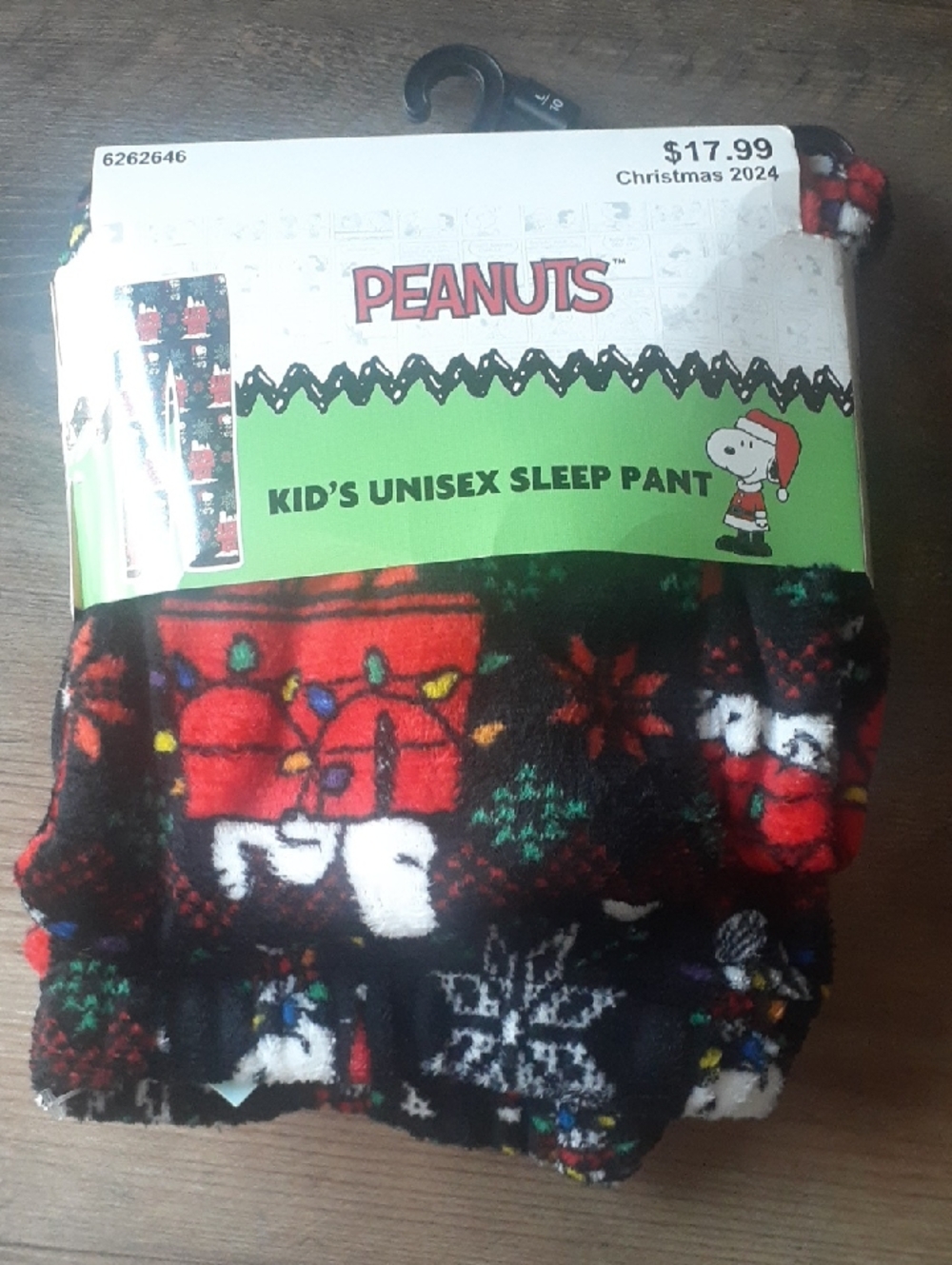 Peanuts Black & Red Holiday Kids Sleep Pants